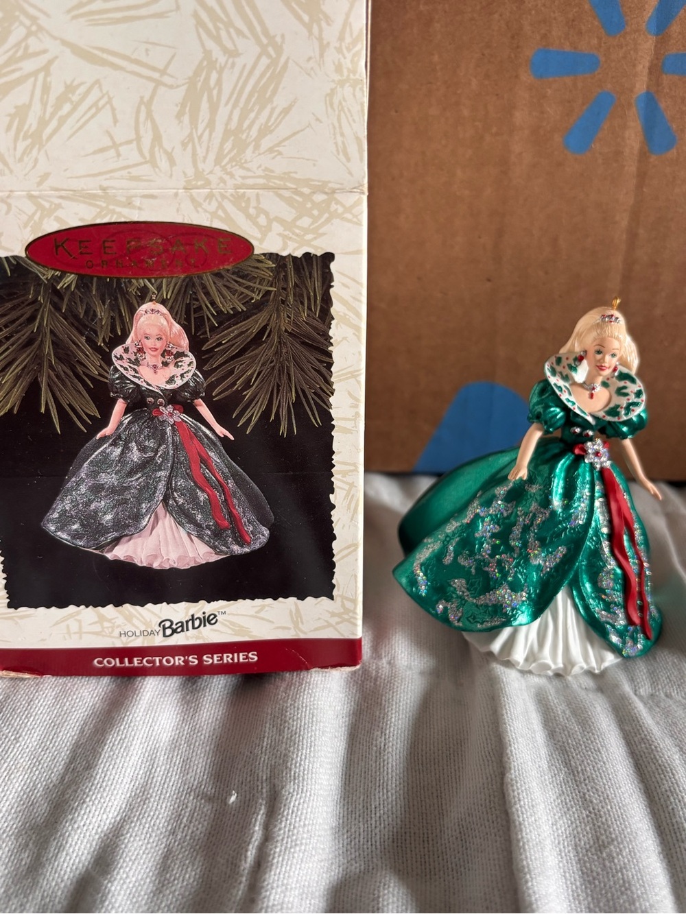 1995 Holiday Barbie Hallmark Ornament In Original Box.